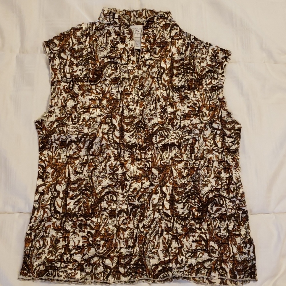 Casual Corner Petite(P) stretch printed top